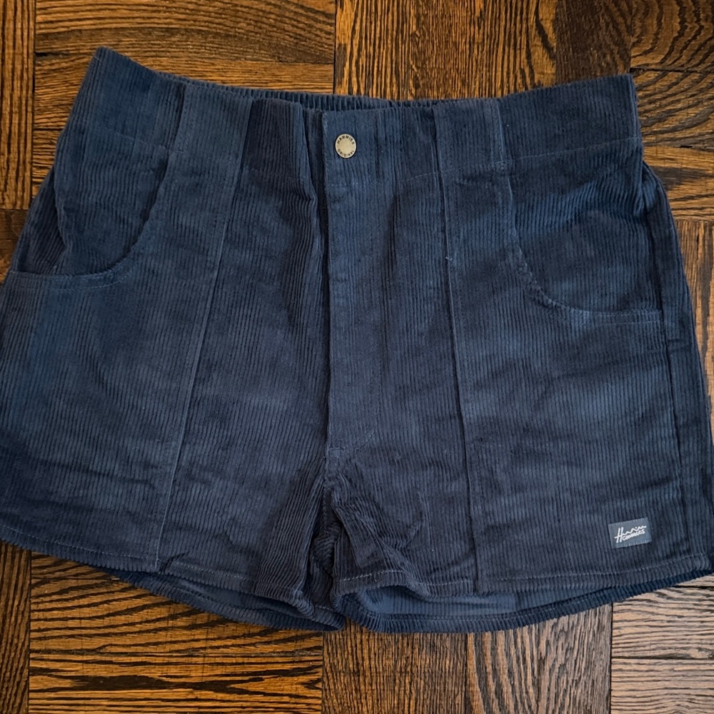 Hammies High Waist Navy Corduroy Shorts. Size 36. NWT